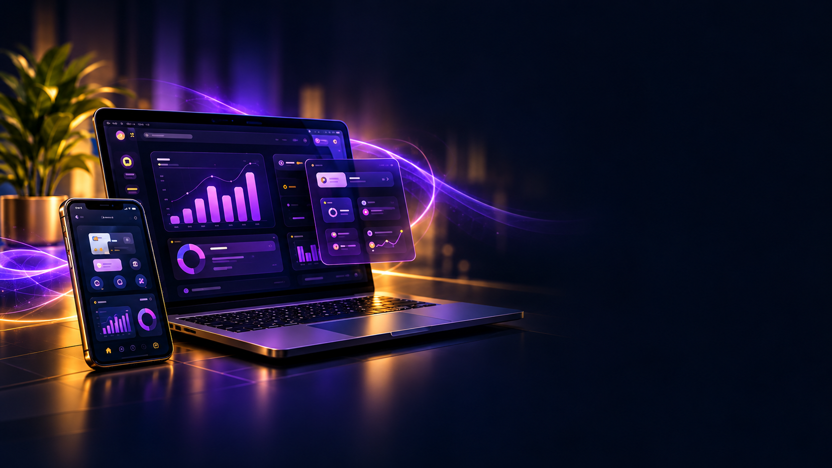 داشبورد مدیریتی روی لپ‌تاپ و تبلت